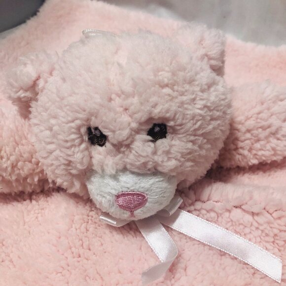 Animal Adventure Pink Bear Lovey Baby Snuggy Plush 13” Security Blanket - Picture 2 of 12